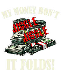 My Money Don't Jiggle Jiggle It Folds Funny Meme Humor Striped Beanie with Solid Band