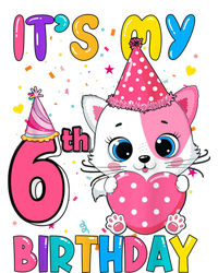 It's My 6th Birthday Girl Funny Cat Birthday 6 Year Old Tie-Dye T-Shirt