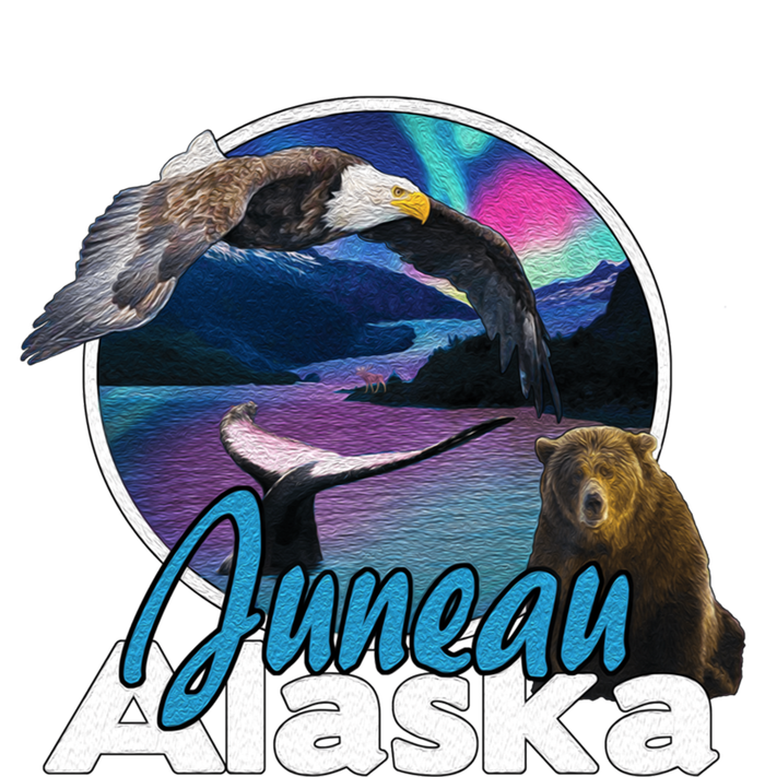 Juneau Alaska Aurora Borealis Eagle Bear Whale Souvenir Cute Gift Tall Sweatshirt