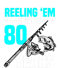 Reeling Em In For 80 Years Birthday 80th Bday Celebration V-Neck T-Shirt