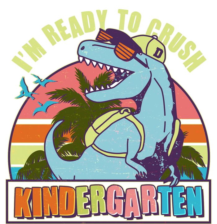 Funny I'm Ready To Crush Kindergarten Retro Dinosaur Cooling Performance Long Sleeve Crew