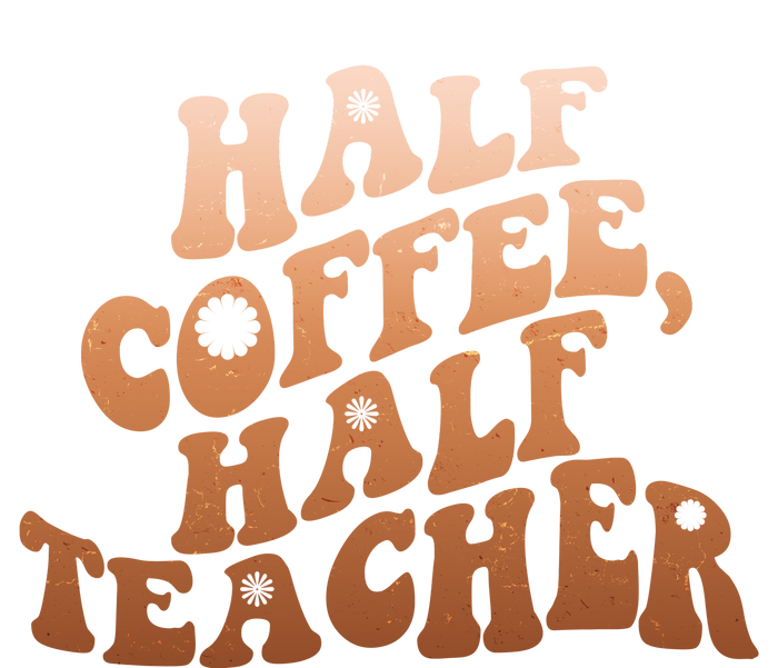 Funny Retro Half Coffee Half Teacher T-Shirt