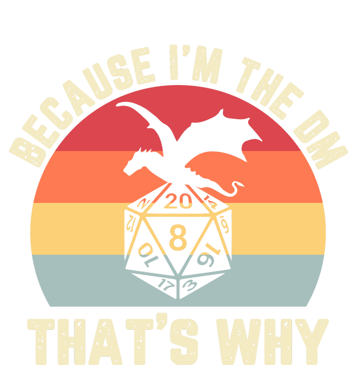 Because Im The DM Thats Why Gift Retro RPG Dice Dragon USA-Made Doggie Bandana