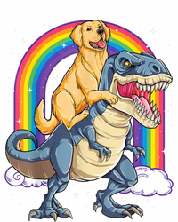 Golden Retriever Riding Dinosaur T RexBoys Rainbow Sweatshirt