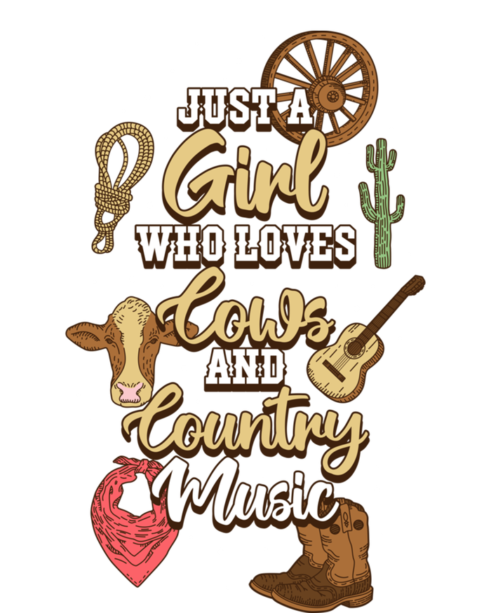 Just A Girl Who Loves Cows And Country Music Gift T-Shirt