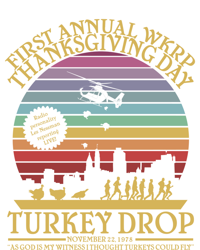 Funny WKRP Thanksgiving Turkey Drop Funny Retro T-Shirt