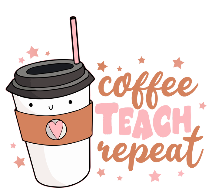 Cute Funny Coffee Teach Repeat Teacher Life Coffee Lover Kids T-Shirt