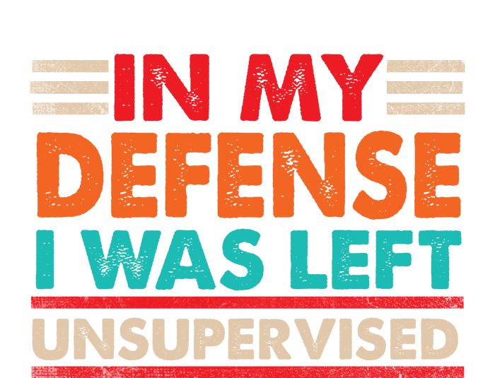 In My Defense I Was Left Unsupervised | Funny Retro Vintage Women's V-Neck T-Shirt