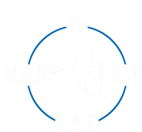 Ski Eat Sleep Repeat Gift For Skiers And Downhill Skiers Great Gift Striped Beanie with Solid Band