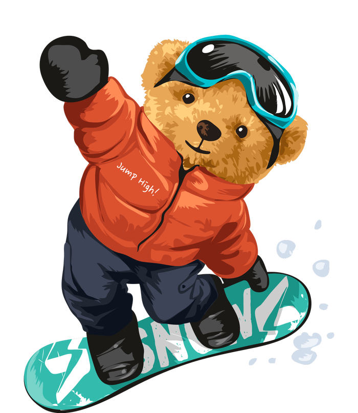 Snowboarding Teddy Bear | Funny Gifts For Snowboarders Large Microfiber Waffle Golf Towel