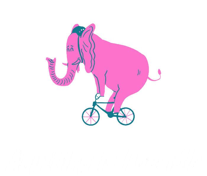 Anything Is Possible Elephant Bicycle Zip Tote Bag