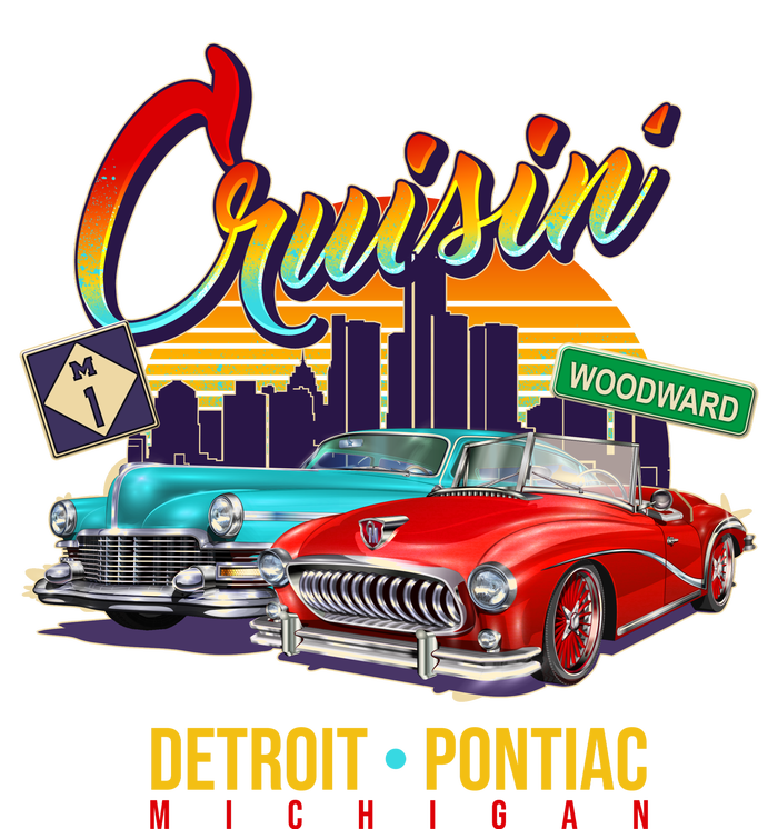 Cruisin Detroit To Pontiac Clasic Cars Zip Tote Bag