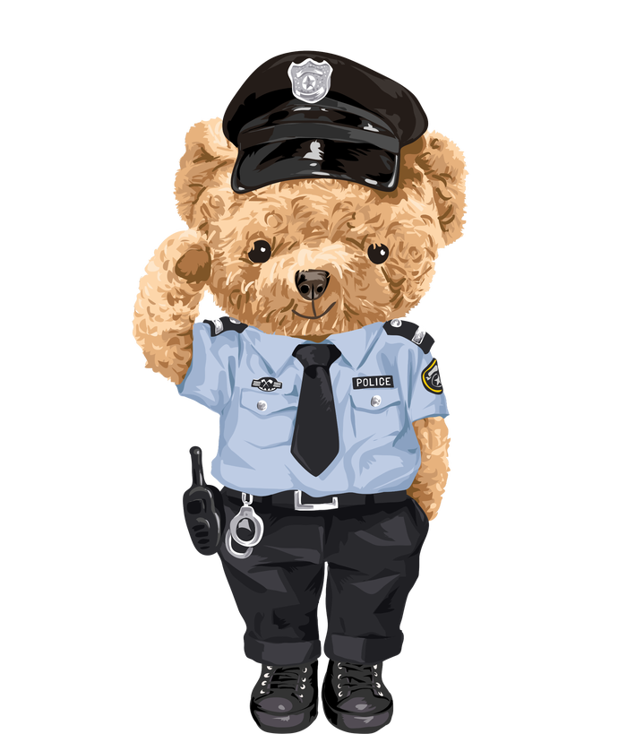 Cute Teddy Bear In Police Uniform T-Shirt