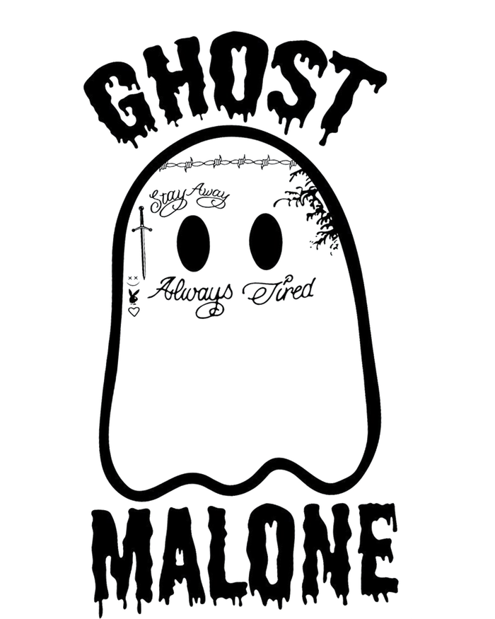 Ghost Malone Post Malone Funny Ghost Halloween Sustainable Knit Beanie