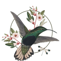 Floral Nature Hummingbird Poster