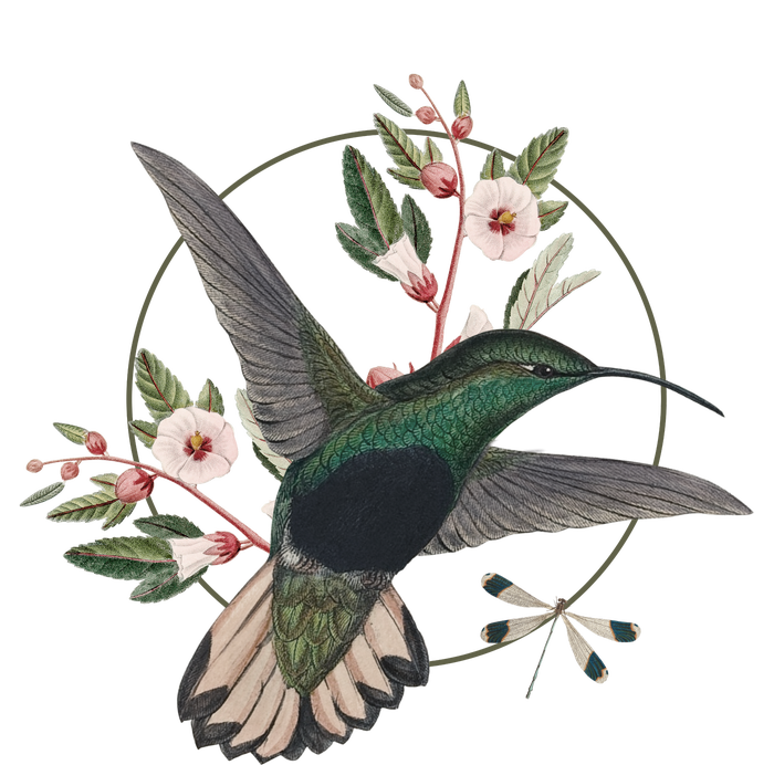 Floral Nature Hummingbird Poster