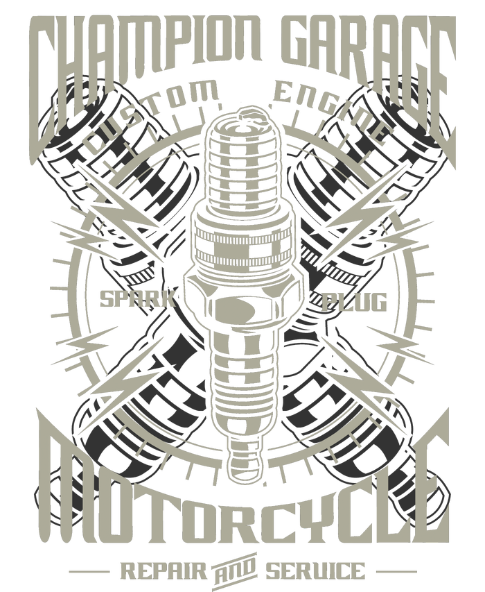 Champion Garage Motorcycle Poster