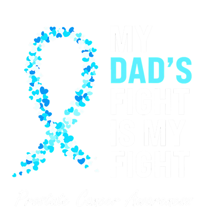 Family Dad Prostate Cancer Awareness Light Blue Ribbon Women's Crop Top Tee