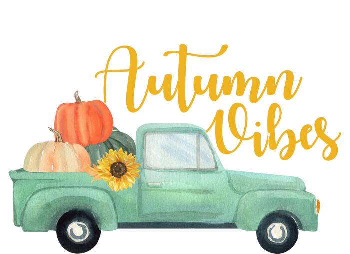 Autumn Vibes Pumpkin Truck Bumper Sticker