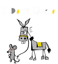 Funny MOUSE WALKING A DONKEY I Don't Give Rats Ass Mouse Premium T-Shirt