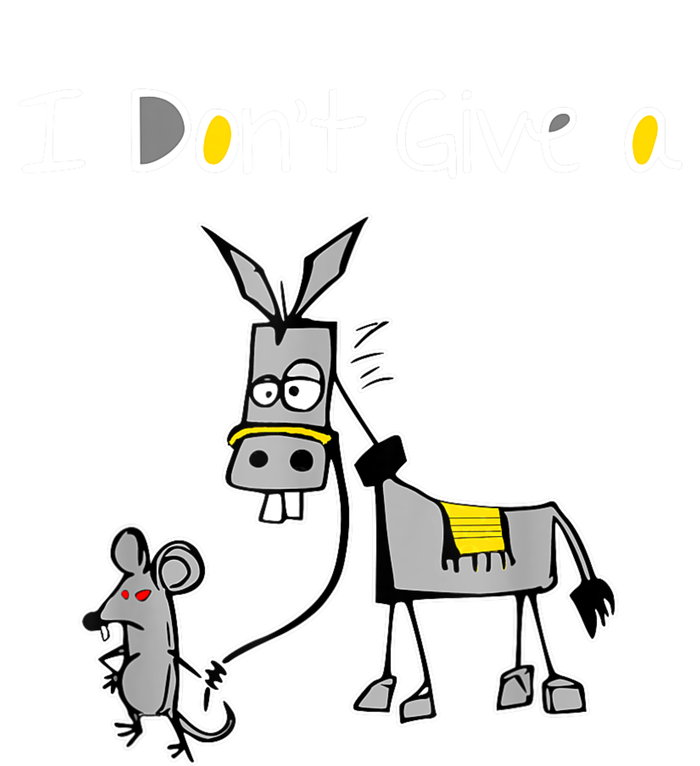 Funny MOUSE WALKING A DONKEY I Don't Give Rats Ass Mouse Premium T-Shirt