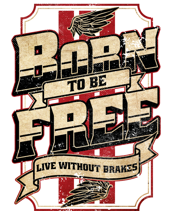 Born To Be Free Live Without Brakes Biker Vintage Tall T-Shirt