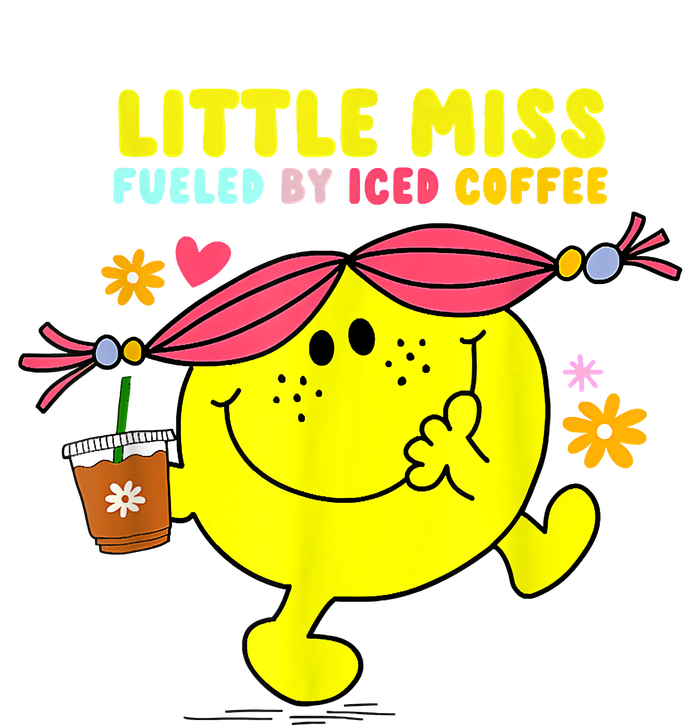 Little Miss Fueled By Iced Coffee Funny Coffee Drinking Women's Racerback Cropped Tank