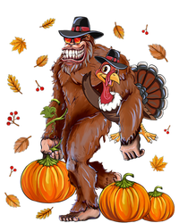 Bigfoot Sasquatch Turkey Pumpkin Happy Thanksgiving Day Women's Racerback Tank