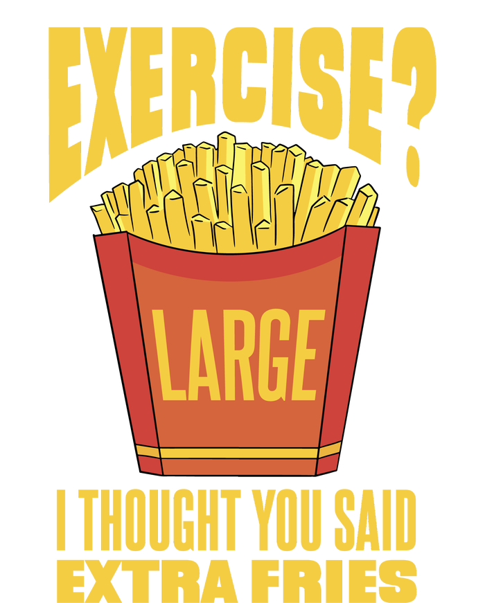 Exercise I Thought You Said Extra Fries Funny Fitness Pom Pom 12in Knit Beanie