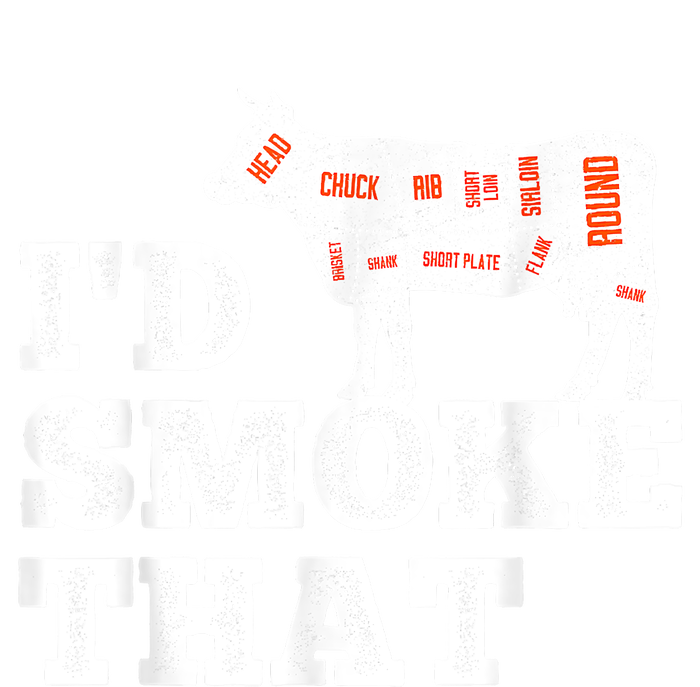 Chef Butcher Cook BBQ I'd Smoke That Funny Barbecue Cow Women's Racerback Cropped Tank