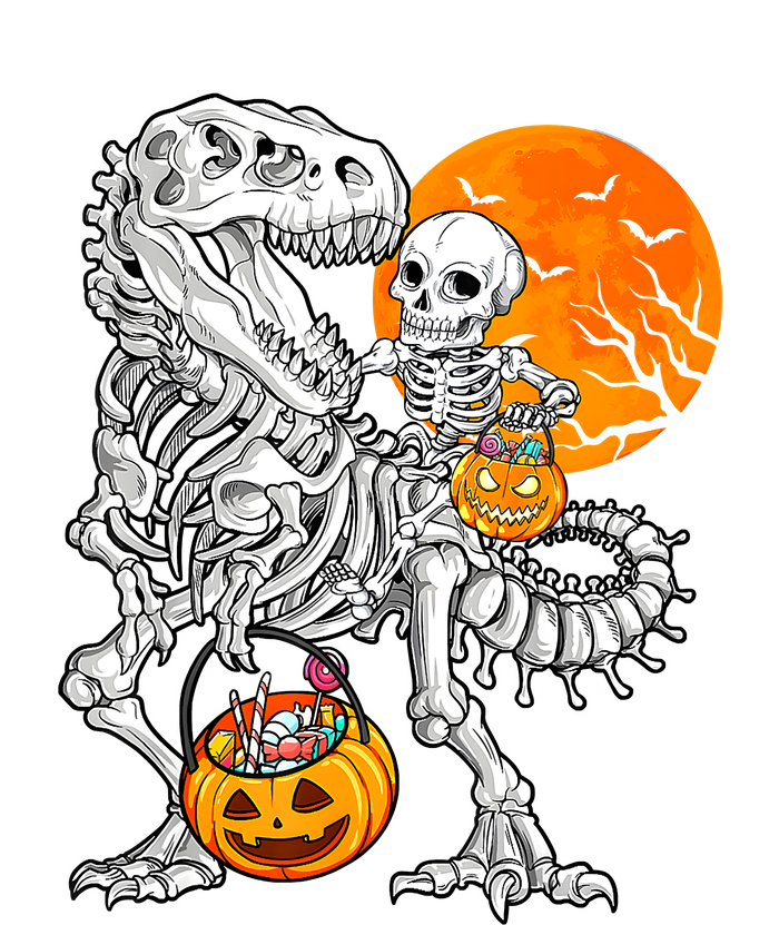 Skeleton Dinosaur T Rex Boys Halloween Mummy Funny Pumpkin Tall Long Sleeve T-Shirt