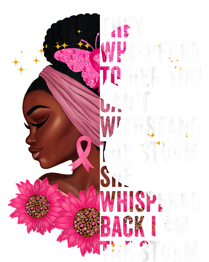 I'm The Storm Black Womens African Breast Cancer Pink Ribbon Women's Racerback Cropped Tank