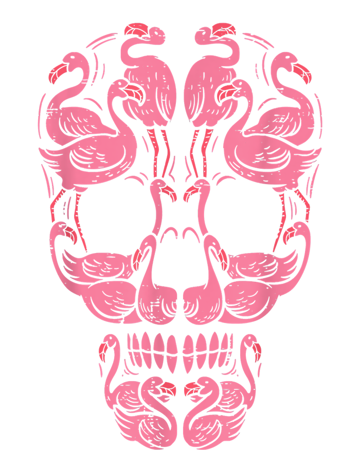 Pink Flamingo Skull Breast Cancer Awareness Halloween Women Women's Racerback Cropped Tank