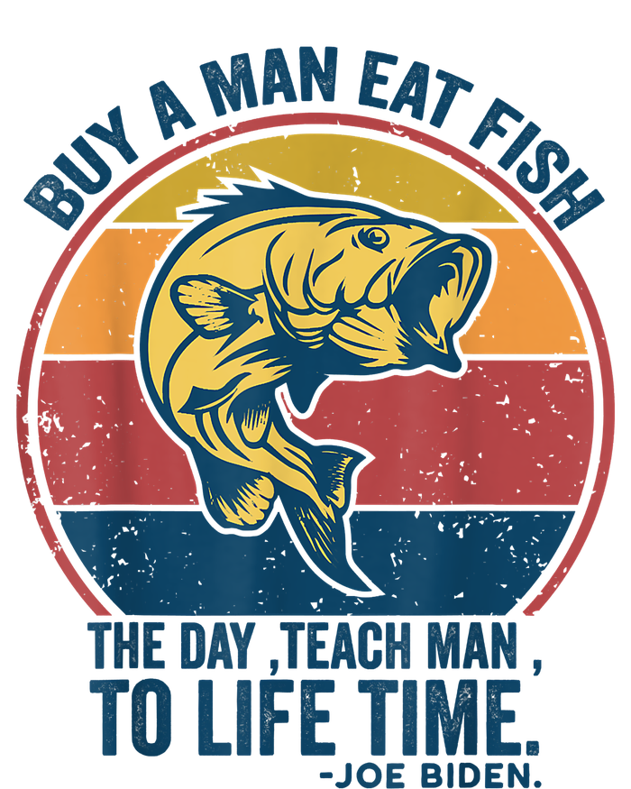 Buy A Man Eat Fish The Day Teach Man To Life Time Joe Biden Women's Racerback Cropped Tank