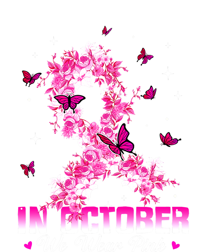 In October We Wear Pink Breast Cancer Awareness Pink Ribbons Tie Dye Hoodie