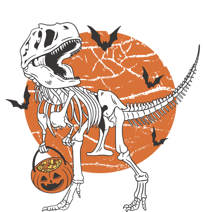 Halloween TRex Dinosaur Skeleton Striped Beanie with Solid Band