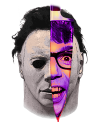 Scary Halloween Mask And Knife T-Shirt