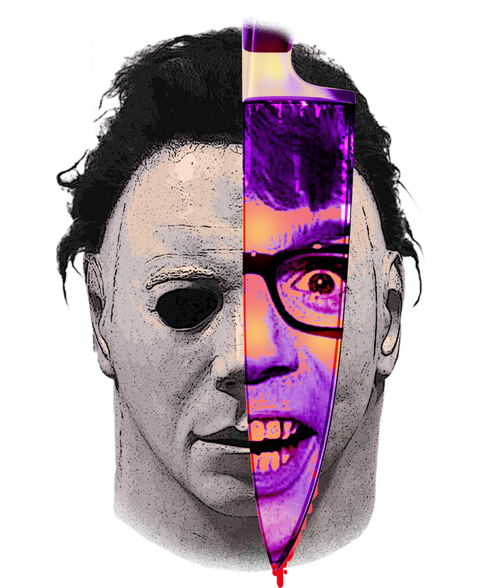 Scary Halloween Mask And Knife T-Shirt