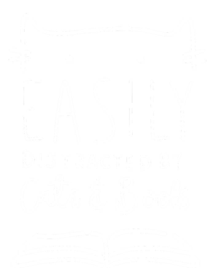 Easily Distracted By Cats And Books Cat & Book Lover Bumper Sticker