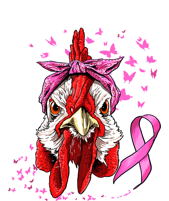 Funny Chicken Chick Breast Cancer Awareness Pink Ribbon Tie Dye Hoodie