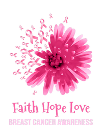 Flower Faith Hope Love Funny Breast Cancer Awareness Women's Racerback Cropped Tank