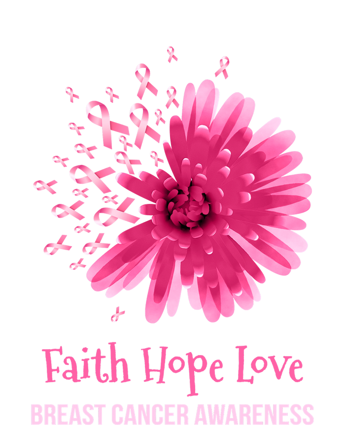 Flower Faith Hope Love Funny Breast Cancer Awareness Women's Racerback Cropped Tank