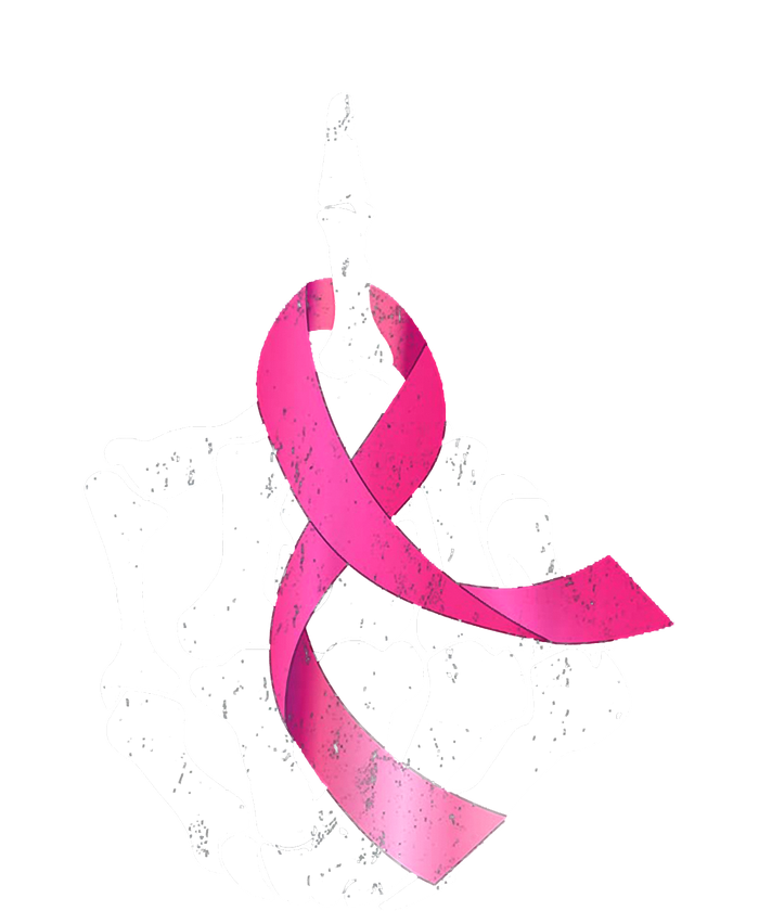 Breast Cancer Skeleton Hand Fuck Pink Funny Awareness T-Shirt