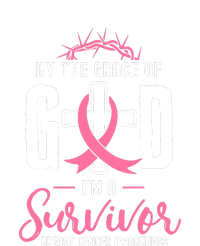 By The Grace Of God I'm A Survivor Fight Breast Cancer Women Pom Pom 12in Knit Beanie