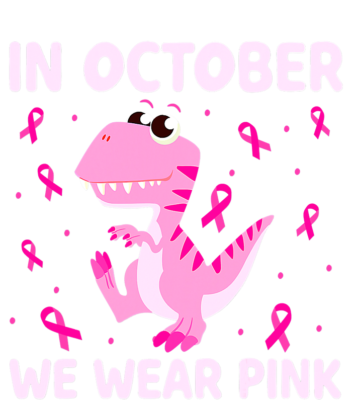 Dinosaur In October We Wear Pink Breast Cancer Boys Tall T-Shirt