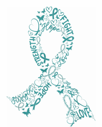 Ovarian Cancer Warrior Teal Ribbon Awareness Gift Sweatshirt Cinch Pack Bag