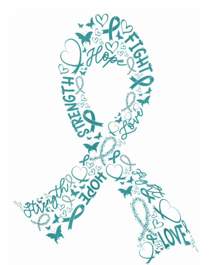 Ovarian Cancer Warrior Teal Ribbon Awareness Gift Sweatshirt Cinch Pack Bag