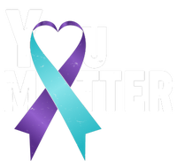 You Matter Suicide Prevention Awareness Teal Purple Heart Ribbon Coaster