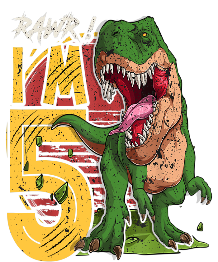 5 Year Old Gifts 5th Birthday Boy Rawr I'm 5 T Rex Dinosaur 25L Jumbo Tote