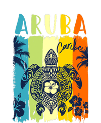 Sea Turtle Retro Aruba Caribe Family Vacation Ladies Long Sleeve Shirt